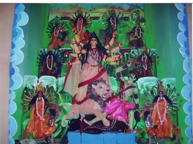 The goddess slaying Mahishasura